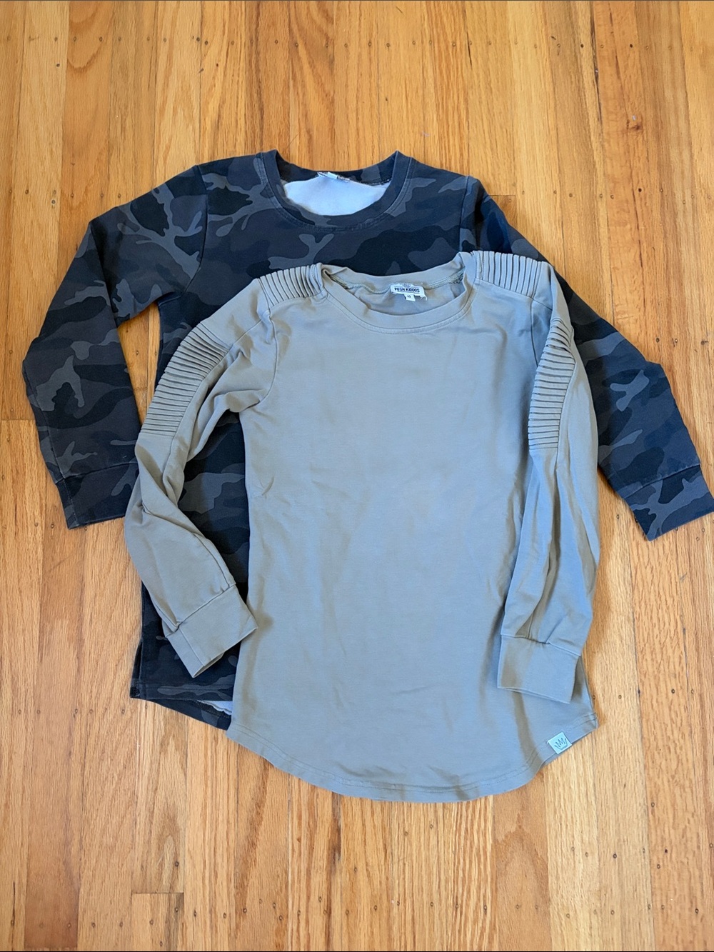 Posh Kiddos Long Sleeve Tee Duo Bundle - Olive & Black Camo